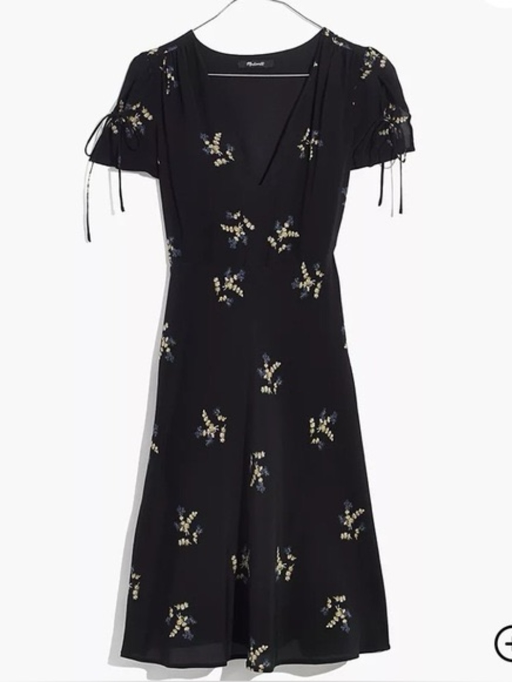 Madewell Vintage-Inspired Black Wildflower Silk Mini Dress